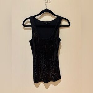 Vintage Express Black Sequin Tank Top